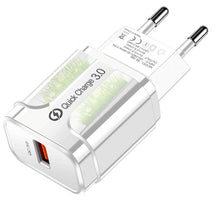 Load image into Gallery viewer, AIXXCO 5V 2A EU Plug LED Light 2 USB Adapter Mobile Phone Wall Charger Device Micro Data Charging For iPhone 5 6 iPad Samsung