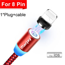 Load image into Gallery viewer, Marjay magnético micro cabo usb para iphone samsung android carregamento rápido ímã carregador usb tipo c cabo cabo do telefone móvel fio