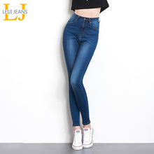 Load image into Gallery viewer, Jeans for Women mom Jeans High Waist Jeans Woman High Elastic plus size Stretch Jeans female washed denim skinny pencil pants