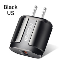 Load image into Gallery viewer, USLION Quick Charge QC 3.0 USB US EU Charger Universal Mobile Phone Charger Wall Fast Charging Adapter For iPhone Samsung Xiaomi
