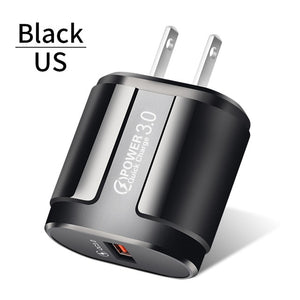 USLION Quick Charge QC 3.0 USB US EU Charger Universal Mobile Phone Charger Wall Fast Charging Adapter For iPhone Samsung Xiaomi