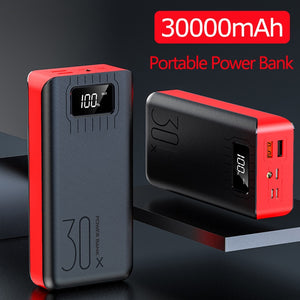 30000mAh Power Bank Portable Charging Poverbank Mobile Phone External Battery Charger Powerbank 30000 mAh for Xiaomi Mi iphoneX