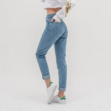 Load image into Gallery viewer, luckinyoyo jean woman mom jeans pants boyfriend jeans for women with high waist push up large size ladies jeans denim 5xl 2019
