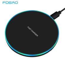 Load image into Gallery viewer, FDGAO 10W Fast Wireless Charger For Samsung Galaxy S10 S20 S9 Note 10 9 USB Qi Charging Pad for iPhone 11 Pro XS Max XR X 8 Plus
