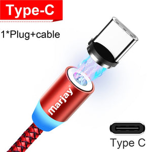 Marjay magnético micro cabo usb para iphone samsung android carregamento rápido ímã carregador usb tipo c cabo cabo do telefone móvel fio