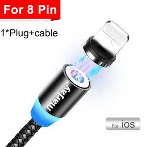 Marjay magnético micro cabo usb para iphone samsung android carregamento rápido ímã carregador usb tipo c cabo cabo do telefone móvel fio