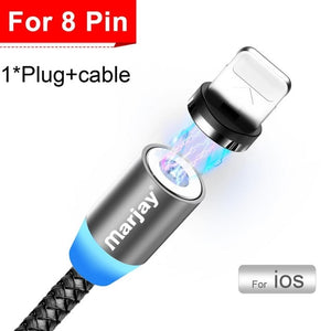 Marjay magnético micro cabo usb para iphone samsung android carregamento rápido ímã carregador usb tipo c cabo cabo do telefone móvel fio