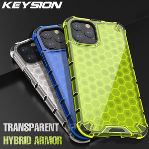 KEYSION Shockproof Armor Phone Case for IPhone 11 Pro 11 Pro Max Honeycomb Airbag Back Cover for IPhone XR XS Max 6 6s 7 8 Plus